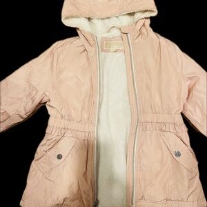 Michael Kors Pink Lightweight  Girls Jacket with Fur Trim